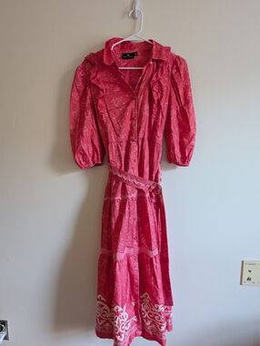 Emily Lovelock Pink Floral Print Dress